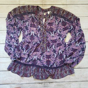 ❤️XHILARATION floral boho long sleeve blouse S
